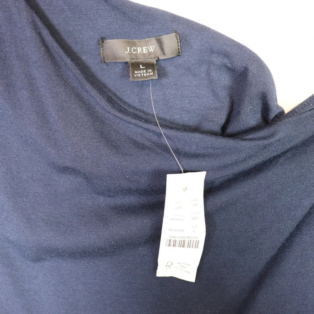 J CREW Navy‎ One Shoulder Tank Top, Size L